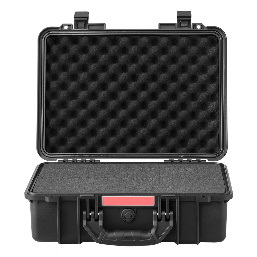 VEVOR Weatherproof Hard Case 18.5 x 13.98 x 6.89 in All Weather Waterproof, for Drones, Camera and Equipment, Heavy Duty Protective Dry Box with Pre-cut Foam, Soft Rubber Grip, IP67, PP Shell, Black