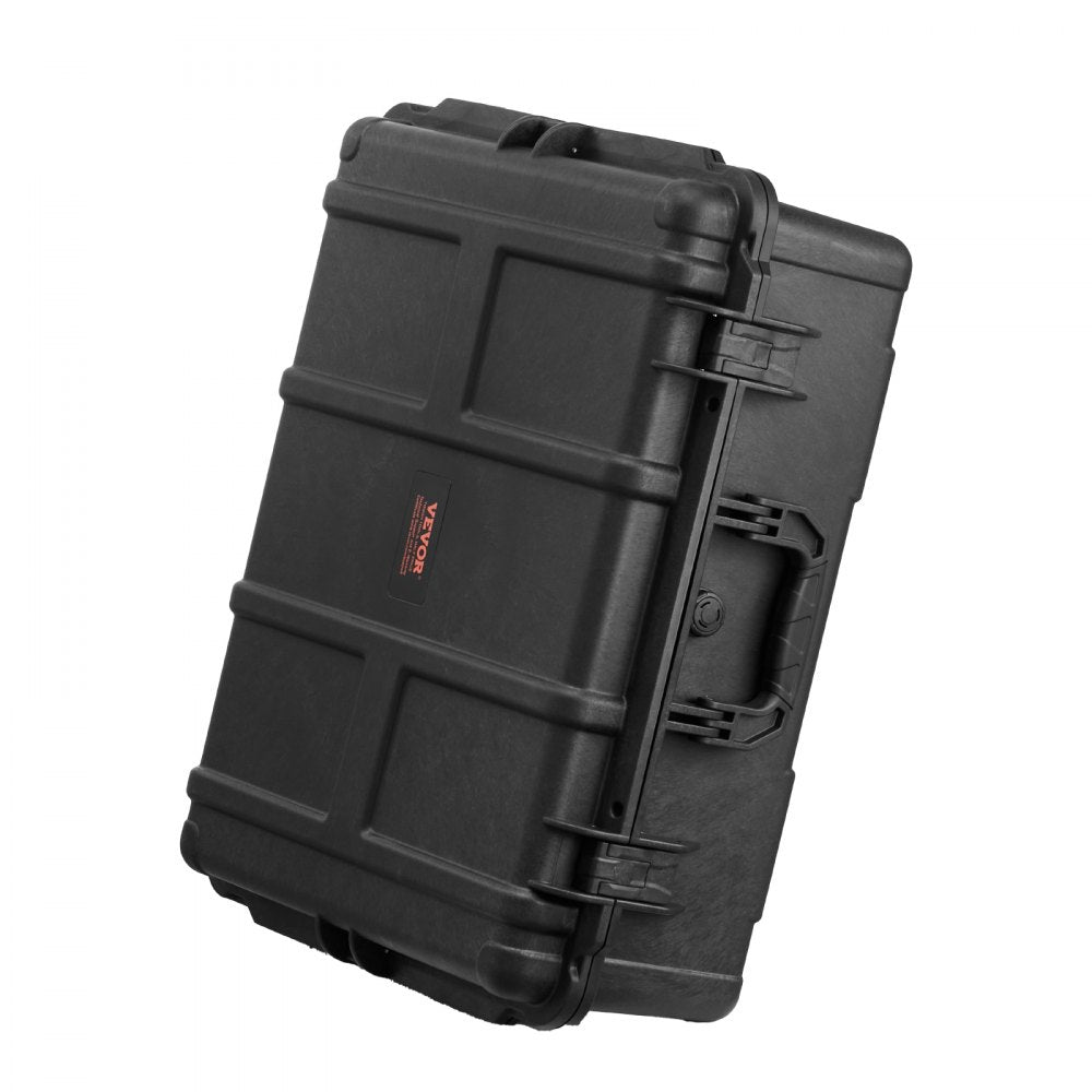 VEVOR Weatherproof Hard Case, Heavy Duty Protective Dry Box Case with Pre-cut Foam, and Retractable Pull Handles for Travel, Hunting, Military, Tactical, IP67 Waterproof Case for Cameras (56.1x37x26)