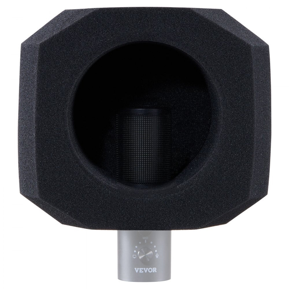VEVOR Microphone Isolation Sphere, Dense Acoustic Foam, Wind Noise Shield featuring a Two-Layer Pop Filter, Fits Microphones 1.57 to 2.36 inches, Vocal Booth for Echo Minimization