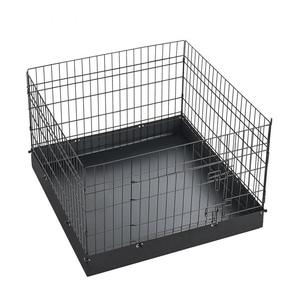 VEVOR Dog Playpen 24 Inch 4 Panels Foldable Exercise Pen with Bottom Pad, Indoor Metal Pet Fence with Door, Heavy Duty Puppy Crate Kennel, Pet Playpen for Dogs, Cats, and Other Small Animals, Black