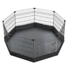 VEVOR Dog Playpen 24 Inch 8 Panels Heavy Duty Exercise Pen with Bottom Pad, Indoor Foldable Metal Pet Fence with Door, Puppy Crate Kennel, Pet Playpen for Dogs, Cats, and Other Small Animals, Black