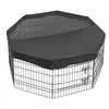 VEVOR Dog Playpen 24 Inch 8 Panels Foldable Exercise Pen with Top Cover, Indoor Metal Pet Fence with Door, Heavy Duty Puppy Crate Kennel, Pet Playpen for Dogs, Cats, and Other Small Animals, Black