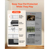 VEVOR Dog Playpen 24 Inch 4 Panels Exercise Pen with Top Cover & Bottom Pad, Indoor Foldable Metal Pet Fence with Door, Heavy Duty Puppy Crate Kennel Pen for Dogs, Cats, and Other Small Animals, Black