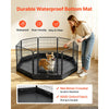VEVOR Dog Playpen 24 Inch 8 Panels Foldable Exercise Pen with Bottom Pad, Indoor Metal Pet Fence with Door, Heavy Duty Puppy Crate Kennel, Pet Playpen for Dogs, Cats, and Other Small Animals, Black