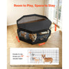 VEVOR Dog Playpen 24 Inch 8 Panels Exercise Pen with Top Cover & Bottom Pad, Indoor Foldable Metal Pet Fence with Door, Heavy Duty Puppy Crate Kennel Pen for Dogs, Cats, and Other Small Animals, Black