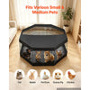 VEVOR Dog Playpen 24 Inch 8 Panels Exercise Pen with Top Cover & Bottom Pad, Indoor Foldable Metal Pet Fence with Door, Heavy Duty Puppy Crate Kennel Pen for Dogs, Cats, and Other Small Animals, Black