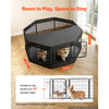 VEVOR Dog Playpen 24 Inch 8 Panels Heavy Duty with Top Cover & Bottom Pad, Indoor Foldable Metal Exercise Pen Pet Fence with Door, Puppy Crate Kennel Pen for Dogs, Cats, and Other Small Animals, Black