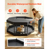 VEVOR Dog Playpen 24 Inch 8 Panels Heavy Duty with Top Cover & Bottom Pad, Indoor Foldable Metal Exercise Pen Pet Fence with Door, Puppy Crate Kennel Pen for Dogs, Cats, and Other Small Animals, Black