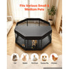 VEVOR Dog Playpen 24 Inch 8 Panels Heavy Duty with Top Cover & Bottom Pad, Indoor Foldable Metal Exercise Pen Pet Fence with Door, Puppy Crate Kennel Pen for Dogs, Cats, and Other Small Animals, Black
