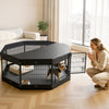 VEVOR Dog Playpen 24 Inch 8 Panels Heavy Duty with Top Cover & Bottom Pad, Indoor Foldable Metal Exercise Pen Pet Fence with Door, Puppy Crate Kennel Pen for Dogs, Cats, and Other Small Animals, Black