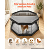 VEVOR Dog Playpen 30 Inch 8 Panels Exercise Pen with Top Cover & Bottom Pad, Indoor Foldable Metal Pet Fence with Door, Heavy Duty Puppy Crate Kennel Pen for Dogs, Cats, and Other Small Animals, Black