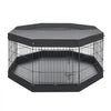 VEVOR Dog Playpen 30 Inch 8 Panels Exercise Pen with Top Cover & Bottom Pad, Indoor Foldable Metal Pet Fence with Door, Heavy Duty Puppy Crate Kennel Pen for Dogs, Cats, and Other Small Animals, Black