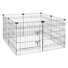 VEVOR Dog Playpen 30 Inch 8 Panels Exercise Pen with Top Cover & Bottom Pad, Indoor Foldable Metal Pet Fence with Door, Heavy Duty Puppy Crate Kennel Pen for Dogs, Cats, and Other Small Animals, Black