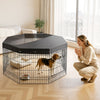 VEVOR Dog Playpen 30 Inch 8 Panels Foldable Exercise Pen with Top Cover, Indoor Metal Pet Fence with Door, Heavy Duty Puppy Crate Kennel, Pet Playpen for Dogs, Cats, and Other Small Animals, Black