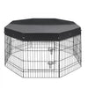 VEVOR Dog Playpen 30 Inch 8 Panels Foldable Exercise Pen with Top Cover, Indoor Metal Pet Fence with Door, Heavy Duty Puppy Crate Kennel, Pet Playpen for Dogs, Cats, and Other Small Animals, Black