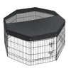 VEVOR Dog Playpen 30 Inch 8 Panels Foldable Exercise Pen with Top Cover, Indoor Metal Pet Fence with Door, Heavy Duty Puppy Crate Kennel, Pet Playpen for Dogs, Cats, and Other Small Animals, Black