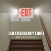 VEVOR LED Exit Sign with Emergency Lights, Two Heads Emergency Exit Light with Battery Backup, Combo Red Letter Fire Exit Lighting, Commercial Exit Signs for Business, White Tested to UL Standards