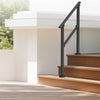 VEVOR Handrails for Outdoor Steps, 2 PCS 2-3 Step Stair Hand Rail Kit, Transitional Carbon Steel Railings with Installation Kit, Stair Rails for Seniors, Concrete & Porch & Deck, Black Square Tube