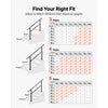 VEVOR Handrails for Outdoor Steps, 3-5 Step 2 Pack Stair Hand Rail Kit, Black Square Tube Stair Rails for Seniors, Concrete Steps & Porch & Deck, Heavy-Duty Steel Railings with Installation Kit