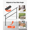 VEVOR Handrails for Outdoor Steps, 3-5 Step 2 Pack Stair Hand Rail Kit, Black Square Tube Stair Rails for Seniors, Concrete Steps & Porch & Deck, Heavy-Duty Steel Railings with Installation Kit