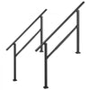 VEVOR Handrails for Outdoor Steps, 3-5 Step 2 Pack Stair Hand Rail Kit, Black Square Tube Stair Rails for Seniors, Concrete Steps & Porch & Deck, Heavy-Duty Steel Railings with Installation Kit