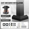 VEVOR Handrails for Outdoor Steps, 2-3 Step Stair Hand Rail Kit, Transitional Carbon Steel Railings with Installation Kit, Stair Rails for Seniors, Concrete Steps & Porch & Deck, Black Square Tube