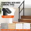 VEVOR Handrails for Outdoor Steps, 2-3 Step Stair Hand Rail Kit, Transitional Carbon Steel Railings with Installation Kit, Stair Rails for Seniors, Concrete Steps & Porch & Deck, Black Square Tube