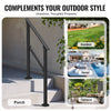 VEVOR Handrails for Outdoor Steps, 2-3 Step Stair Hand Rail Kit, Transitional Carbon Steel Railings with Installation Kit, Stair Rails for Seniors, Concrete Steps & Porch & Deck, Black Square Tube