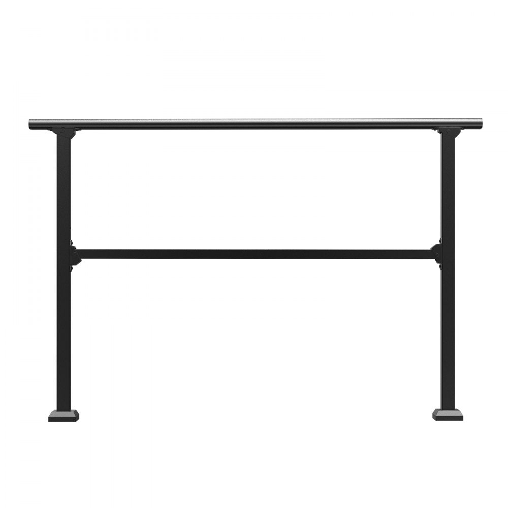 VEVOR Handrails for Outdoor Steps, 4-5 Step Stair Hand Rail Kit, Transitional Carbon Steel Railings with Installation Kit, Stair Rails for Seniors, Concrete Steps & Porch & Deck, Black Square Tube