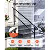 VEVOR Handrails for Outdoor Steps, 5-7 Step Stair Hand Rail Kit, Black, Square Tube Stair Rails for Seniors, Concrete Steps & Porch & Deck, Heavy-Duty Galvanized Steel Railings w/ Installation Kit