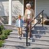VEVOR Handrails for Outdoor Steps, 5-7 Step Stair Hand Rail Kit, Black, Square Tube Stair Rails for Seniors, Concrete Steps & Porch & Deck, Heavy-Duty Galvanized Steel Railings w/ Installation Kit