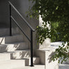 VEVOR Outdoor Handrails for Steps, 4-5 Step Stair Rail Kit, Black Square Tube with Horizontal Bar, Carbon Steel Support Rails for Seniors, Concrete & Deck Stairs, Easy Installation