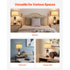 VEVOR Table Lamps Set of 2, Dimmable Farmhouse Bedside Nightstand Lamps, Vintage Lamp with LED Bulb and Linen Shades, Bedside Lamp with USB C+A Ports & AC Outlet, for Living Room, Bedroom & Office