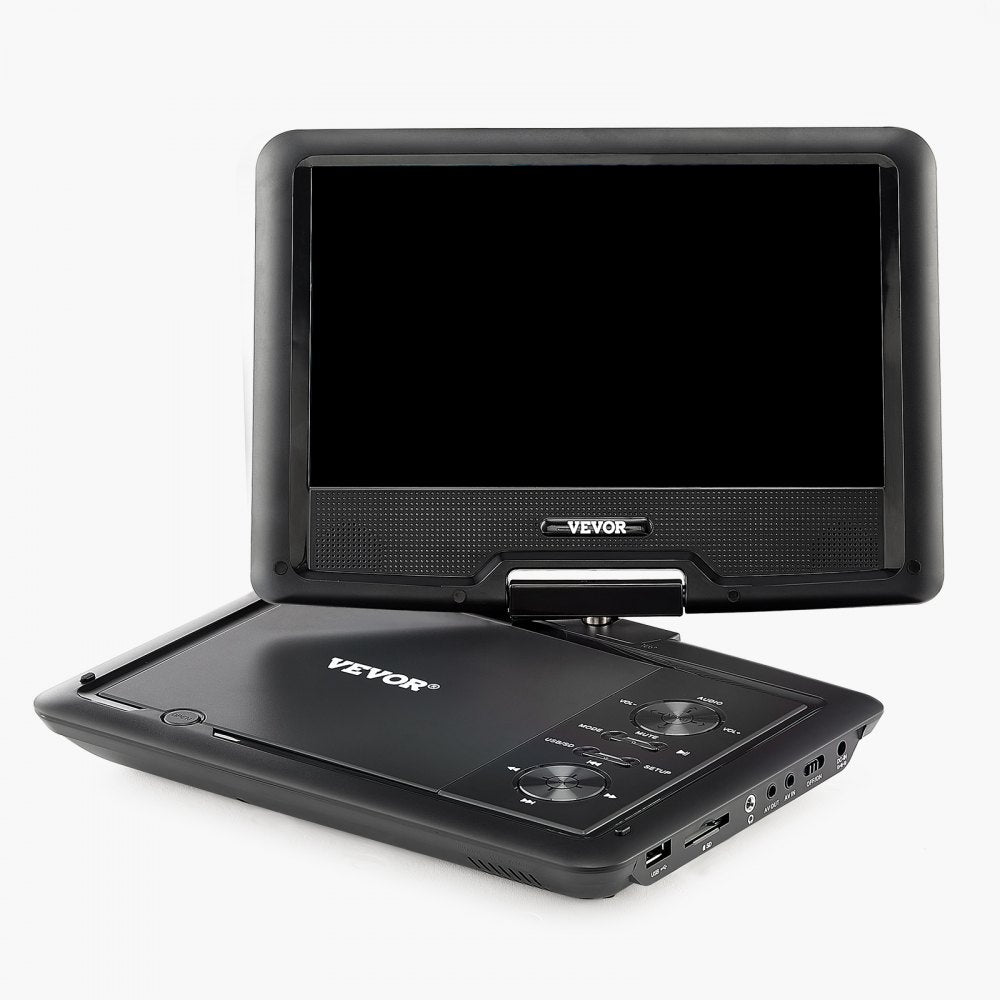 VEVOR Portable DVD Player, 10.1 inch HD Swivel Display Screen, 4 Hours Built-in Rechargeable Battery, Dual Speakers, Support Sync TV/USB/SD Card/CD/DVD, Car Charger, AC Power Adapter, Remote Control