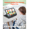 VEVOR Portable DVD Player, 14 inch HD Swivel Display Screen, 4.5-5 Hours Built-in Rechargeable Battery, Dual Speakers, Support Sync TV/USB/SD Card/CD/DVD, Car Charger, AC Power Adapter, Remote Control