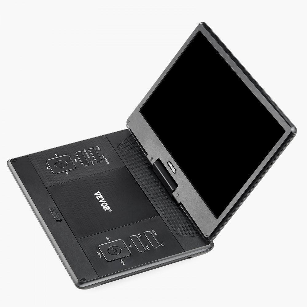 VEVOR Portable DVD Player, 14 inch HD Swivel Display Screen, 4.5-5 Hours Built-in Rechargeable Battery, Dual Speakers, Support Sync TV/USB/SD Card/CD/DVD, Car Charger, AC Power Adapter, Remote Control