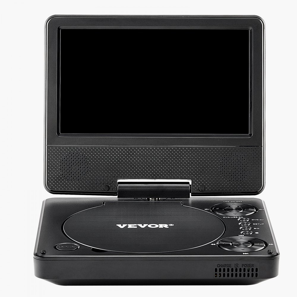 VEVOR Portable DVD Player, 7 inch HD Swivel Display Screen, 4 Hours Built-in Rechargeable Battery, Dual Speakers, Support Sync TV/USB/SD Card/CD/DVD, Car Charger, AC Power Adapter, Remote Control