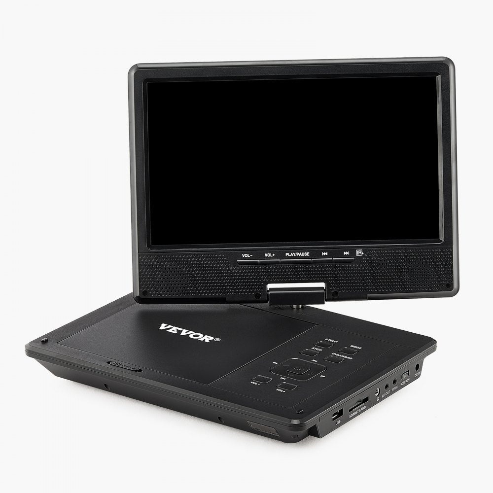 VEVOR Portable DVD Player, 9 inch HD Swivel Display Screen, 4 Hours Built-in Rechargeable Battery, Dual Speakers, Support Sync TV/USB/SD Card/CD/DVD, Car Charger, AC Power Adapter, Remote Control