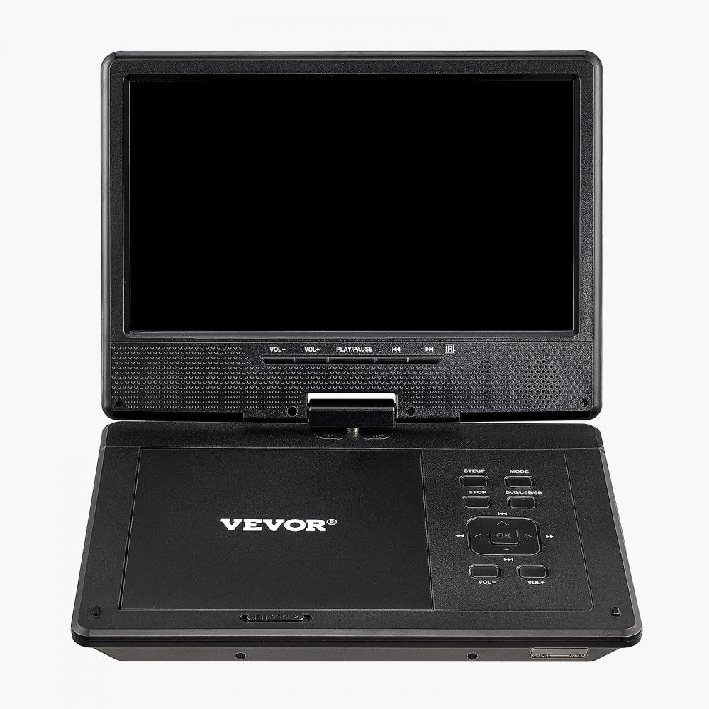 VEVOR Portable DVD Player, 9 inch HD Swivel Display Screen, 4 Hours Built-in Rechargeable Battery, Dual Speakers, Support Sync TV/USB/SD Card/CD/DVD, Car Charger, AC Power Adapter, Remote Control