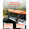 VEVOR Ladder Rack Ratchet Straps, Black Square Tube Mount, 1.5 in Wide x 7.4 ft Long Black Ladder Rack Straps with Double J-Hooks, 500 lbs Load Heavy Duty, Cargo Buckle Lock Strap (8 Pack)