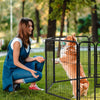 VEVOR Dog Playpen, 8 Pcs 24 x 24 in Panels Foldable Metal Pet Exercise Pen, Dog Fence Indoor and Outdoor Pen with Door, Storage Bag and Bottom Pad, Pet Playpen for Dogs, Cats and Other Small Animals