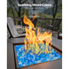 VEVOR Fire Glass, 10 LBS / 4.5 KG Fireplace Rocks, 3/4-Inch / 19.05 mm Reflective Firepit Glass Rock, High Luster Stone Landscaping for Fire Pit Table, Aqua Blue + Caribbean Blue + Aqua Green