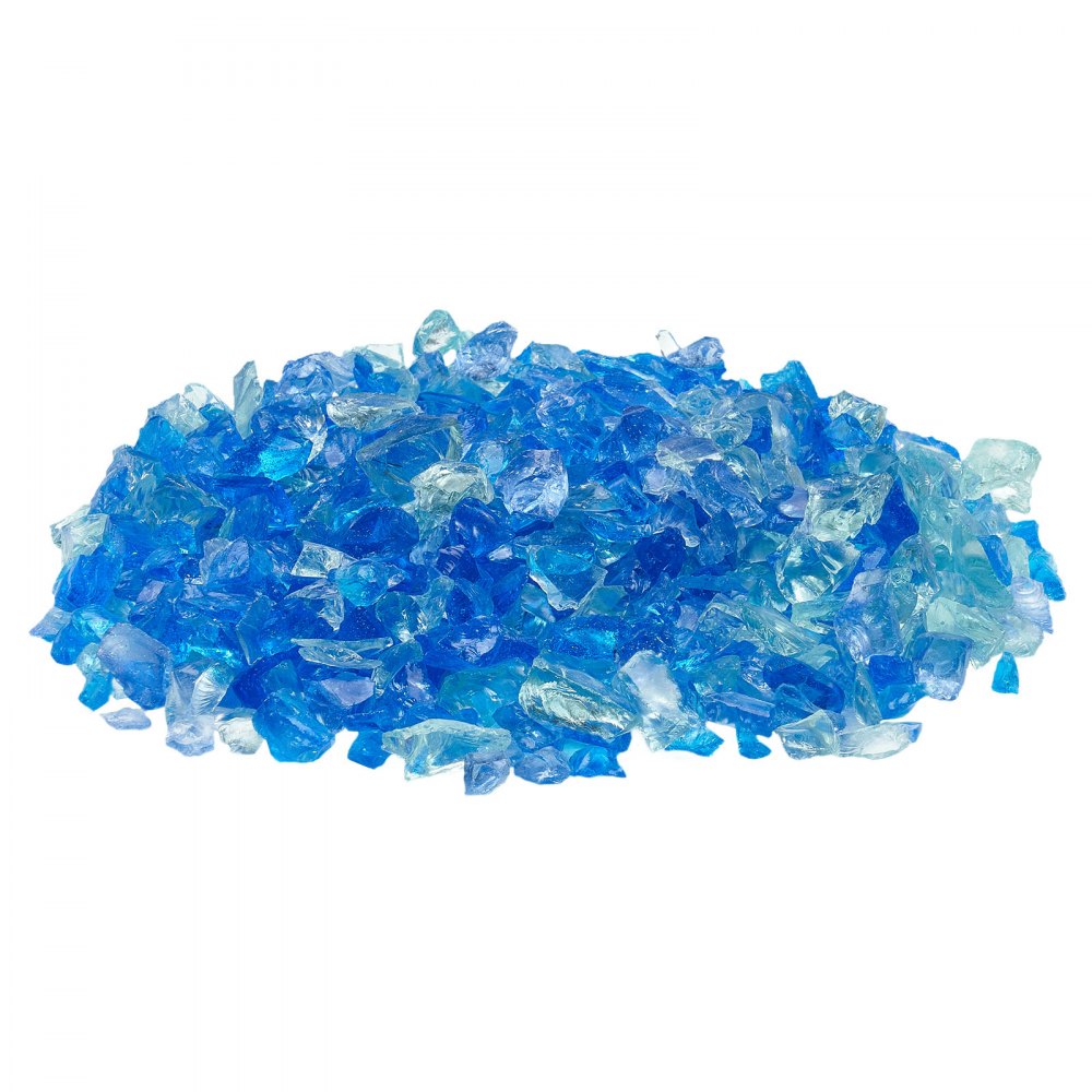 VEVOR Fire Glass, 10 LBS / 4.5 KG Fireplace Rocks, 3/4-Inch / 19.05 mm Reflective Firepit Glass Rock, High Luster Stone Landscaping for Fire Pit Table, Aqua Blue + Caribbean Blue + Aqua Green