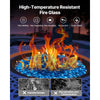 VEVOR Fire Glass, 10 lbs / 4.5 kg High-Temperature Resistant Fireplace Rocks, 3/4-Inch / 19.05 mm Reflective Firepit Glass Beads, High Luster Stone Landscaping for Fire Pit Table, Caribbean Blue