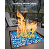 VEVOR Fire Glass, 10LBS / 4.5KG Smokeless & Fireplace Rocks, 3/4-Inch / 19.05 mm Reflective Firepit Glass Beads, High Luster Stone Landscaping for Fire Pit Table, Cobalt Blue + Caribbean Blue + Clear