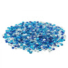 VEVOR Fire Glass, 10LBS / 4.5KG Smokeless & Fireplace Rocks, 3/4-Inch / 19.05 mm Reflective Firepit Glass Beads, High Luster Stone Landscaping for Fire Pit Table, Cobalt Blue + Caribbean Blue + Clear