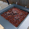 VEVOR Fire Glass, 10LBS / 4.5KG High-Temperature Resistant Fireplace Rocks, 3/4-Inch / 19.05 mm Reflective & Smokeless Firepit Glass Beads, High Luster Stone Landscaping for Fire Pit Table, Rich Amber
