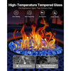 VEVOR Fire Glass, 20LBS / 9KG High-Temperature Resistant Fireplace Rocks, 1/2-Inch / 12.7 mm Reflective & Smokeless Firepit Glass Rock, High Luster Stone Landscaping for Fire Pit Table, Cobalt Blue