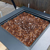 VEVOR Fire Glass, 10 LBS / 4.5 KG High-Temperature Resistant Fireplace Rocks, 1/4-Inch / 6.35 mm Reflective & Smokeless Firepit Glass Rock, High Luster Stone Landscaping for Fire Pit Table, Copper