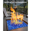 VEVOR Fire Glass, 35LBS / 15.88KG High-Temperature Resistant Fireplace Rocks, 1/2-Inch / 12.7mm Reflective & Smokeless Firepit Glass Rock, High Luster Stone Landscaping for Fire Pit Table, Cobalt Blue